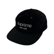 Supreme USA製 コーデュロイ Classic Logo Cap BLK