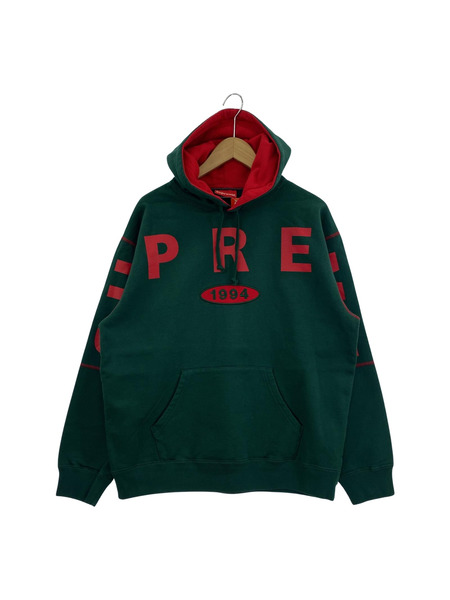 19AW/Supreme/ Spread Logo Hooded Sweatshirt/M/GRN