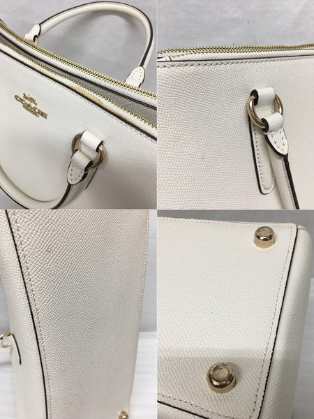 COACH カーフレザーハンドバッグ ホワイト