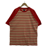 STUSSY 半袖Tシャツ・カットソー 90s~00s 紺タグ ボーダーラグランTee(XL)