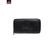 長財布 C.Louboutin スタッズラウンドファスナー長財布 黒
