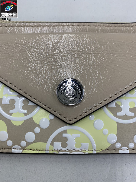 札入れ・マネークリップ Tory burch モノグラム ジップカードケース ベージュ