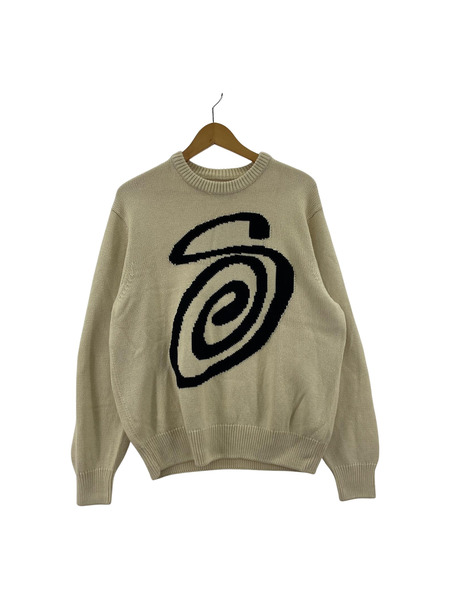 STUSSY 22AW CURLY S SWEATER Sロゴニット S アイボリー 117073