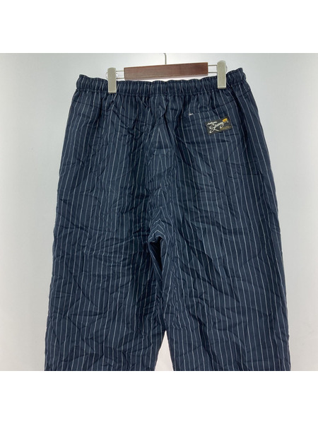 STUSSY BEACH PANT WRINKLE D STRIPE パンツ ストライプ ネイビー L