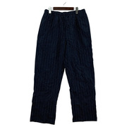 STUSSY BEACH PANT WRINKLE D STRIPE パンツ ストライプ ネイビー L