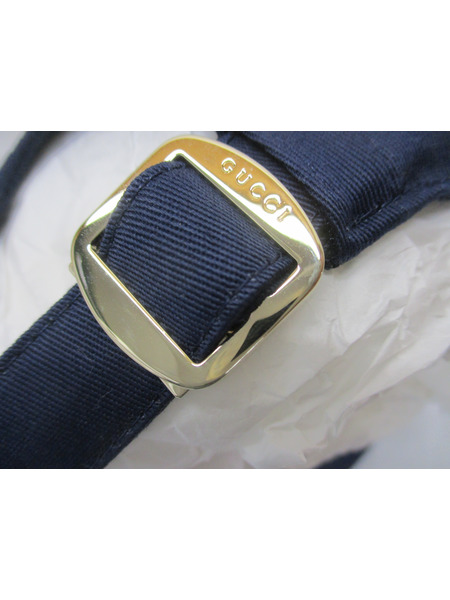 小物 GUCCI エンブロイダリー ベースボールキャップ ネイビー
