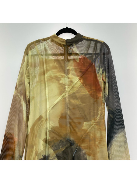 AMERI 長袖ワンピース ELIZABETH STAINED GLASS SHEER DRESS