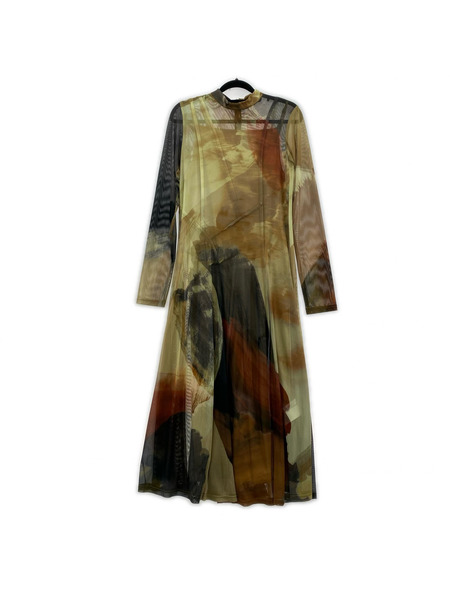 AMERI 長袖ワンピース ELIZABETH STAINED GLASS SHEER DRESS