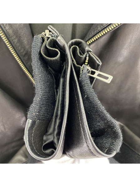 DOMENICO+SAVIO フードラムレザージャケット/ブラック[値下]