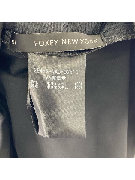 FOXEY NEW YORK ノースリーブワンピース ノースリーブリボンワンピース 黒