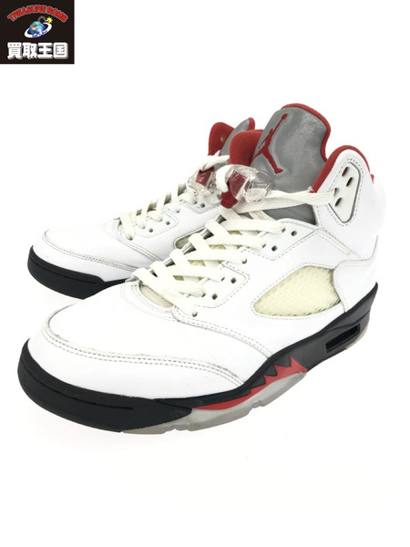 NIKE AIR JORDAN 5 RETRO ハイカットスニーカー 白黒赤 26.5cm