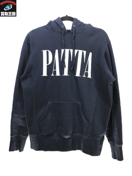 PATTA ロゴPOパーカー M /ネイビー/パタ