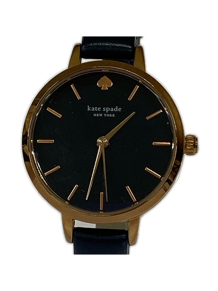 kate spade new york レディース時計 アナログ QZ腕時計 レザーバンド 紺