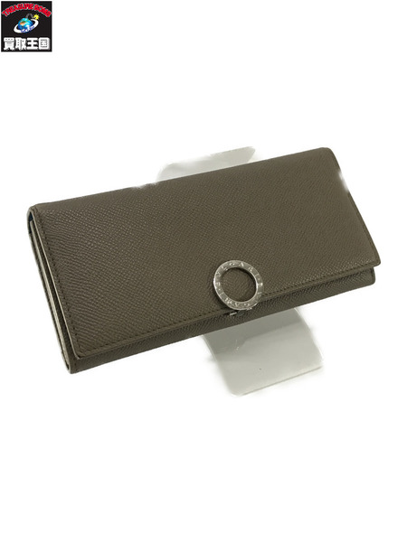 BVLGARI 長財布 コンチネンタル　ロングウォレット　カーフレザー　青ベージュ293758