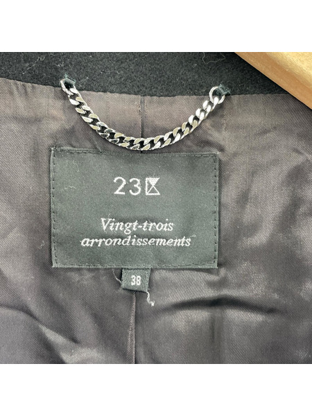 23区 ソノ他 カシミヤ100％ コート 38 BLK