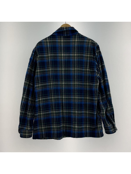 PENDLETON 70s USA製 シャツジャケット チェック柄 ブルー (XL)