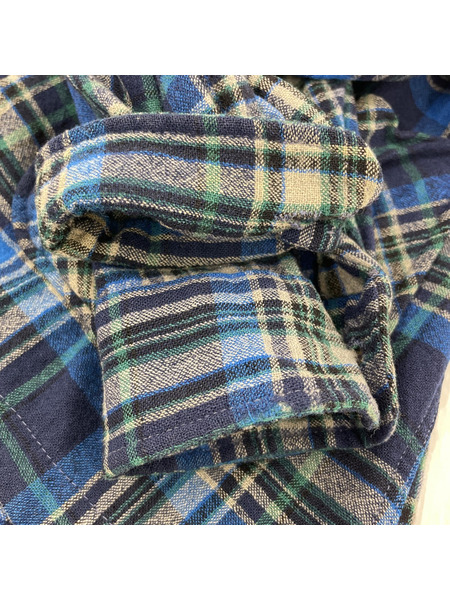 PENDLETON 70s USA製 シャツジャケット チェック柄 ブルー (XL)