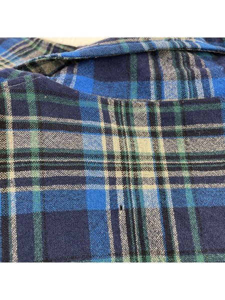 PENDLETON 70s USA製 シャツジャケット チェック柄 ブルー (XL)