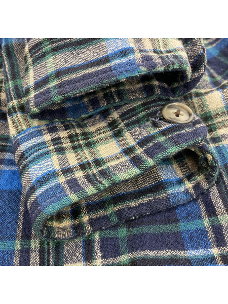 PENDLETON 70s USA製 シャツジャケット チェック柄 ブルー (XL)