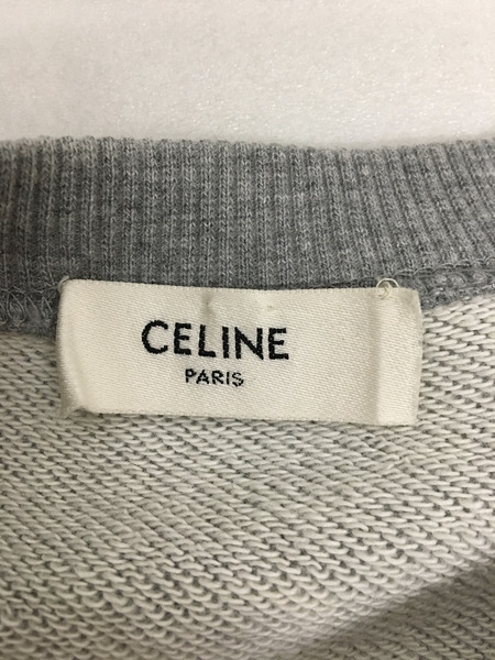 CELINE loose sweatshirt studs XL グレー×カモフラ