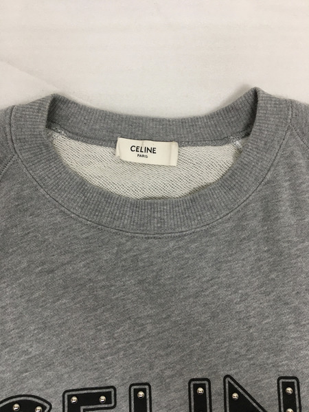 CELINE loose sweatshirt studs XL グレー×カモフラ