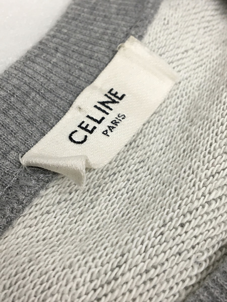 CELINE loose sweatshirt studs XL グレー×カモフラ