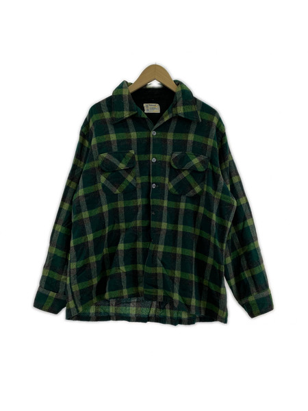 OLD・VINTAGE 長袖シャツ 60s~70s TOWNCRAFT ウール 緑