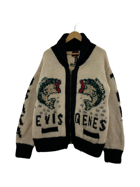 EVISU ジップアップ カウチンニット ホワイト (40)