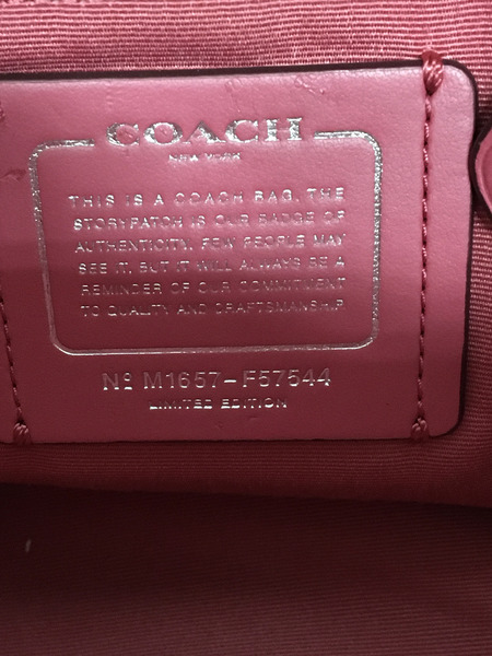 COACH M1657-F57544 フローラルミックスショルダーバッグ ピンク