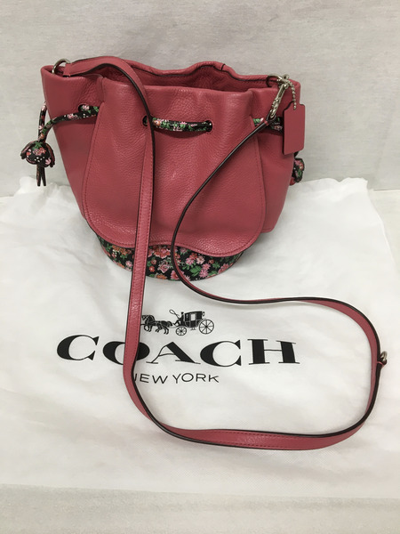 COACH M1657-F57544 フローラルミックスショルダーバッグ ピンク