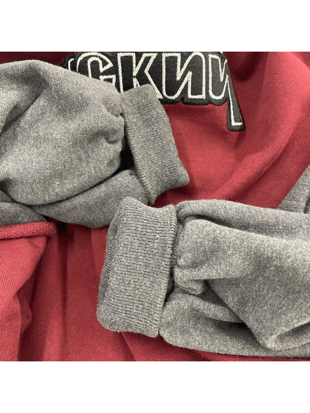 gosha rubchinskiy パーカー 18SSCOMBO HOODED SWEAT SHIRT (L) 赤