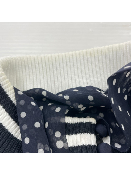 Sacai チュニック 19ss ポルカドット シフォンブラウス (1) ネイビー