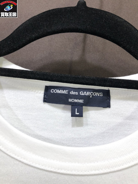 COMME des GARCONS 綿天竺SSカットソー/WHT/L/白/コムデギャルソン