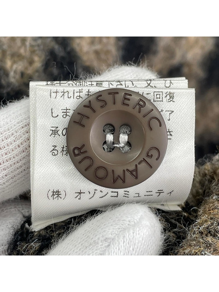 HYSTERIC GLAMOUR レオパードカーディガン M 茶