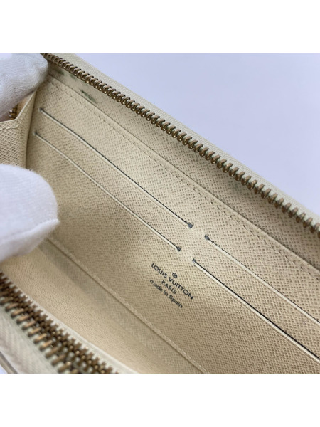 LV ダミエ N60019 ラウンドジップ 白 長財布 