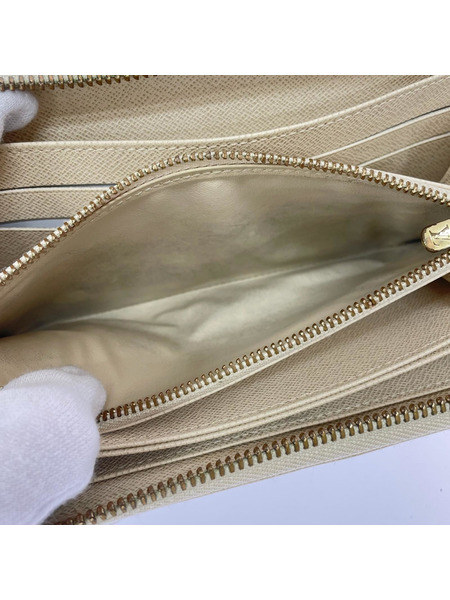 LV ダミエ N60019 ラウンドジップ 白 長財布 