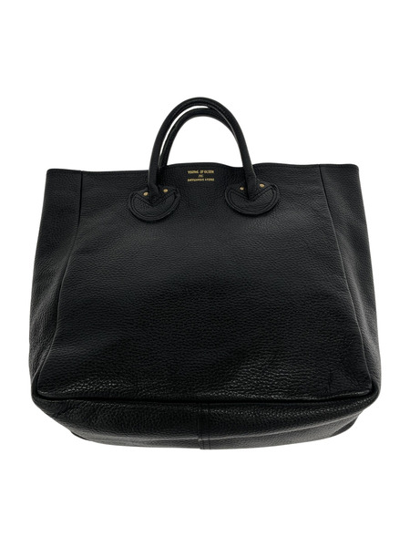 YOUNG OLSEN EMBOSSED LEATHER TOTE M 黒