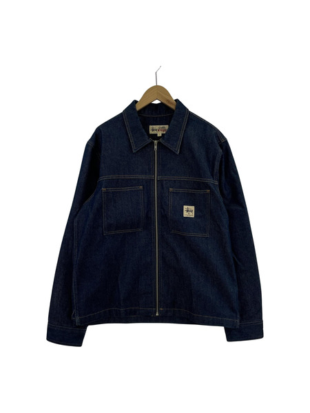 STUSSY Denim Zip Work Jacket L