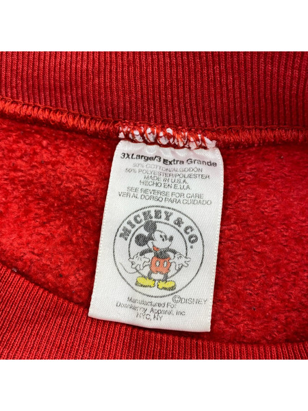 OLD・VINTAGE スウェット・トレーナー 90s 両面プリント オ座リミッキー  3XL 赤