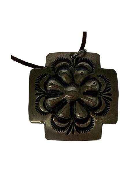 Hopi Stamped silver concho Fob Necklace