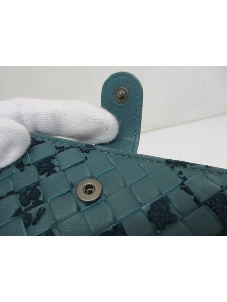 コンパクトウォレット イントレチャート/フロッキー　グリーン[値下]