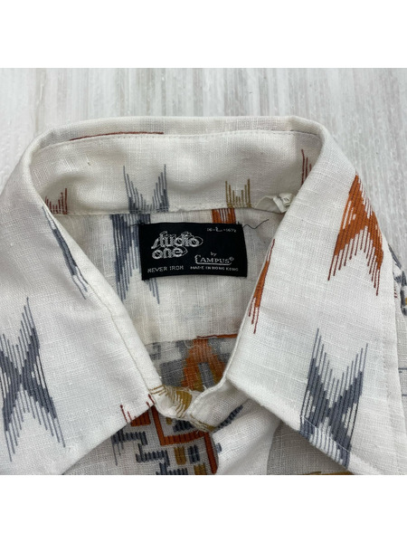 OLD・VINTAGE 半袖シャツ Studio one by CAMPUS 総柄シャツ (L)