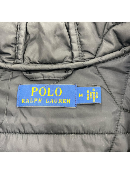 POLO RALPH LAUREN パーカー(ジップアップ) キルティング 切替  パーカー  黒 M