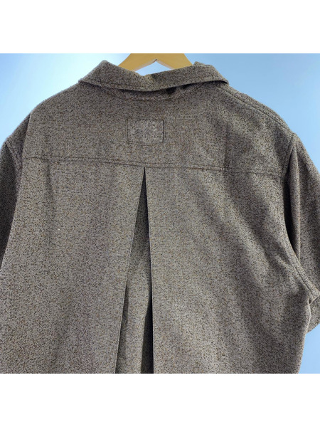 NULLUS 25SS クロスデザインハーフスリーブシャツ 1 茶