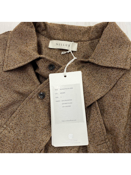 NULLUS 25SS クロスデザインハーフスリーブシャツ 1 茶