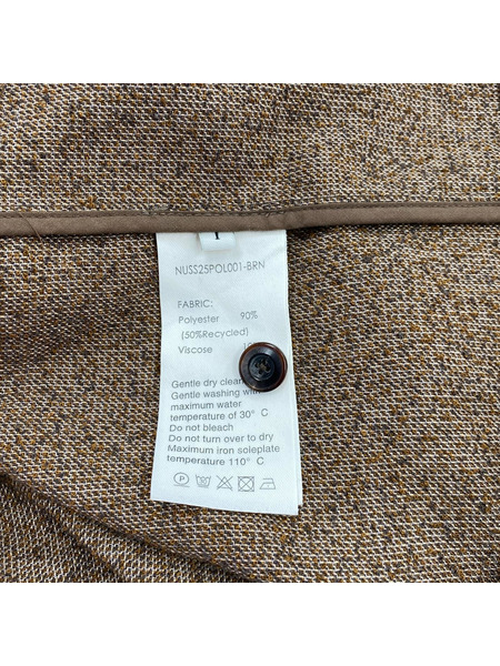 NULLUS 25SS クロスデザインハーフスリーブシャツ 1 茶