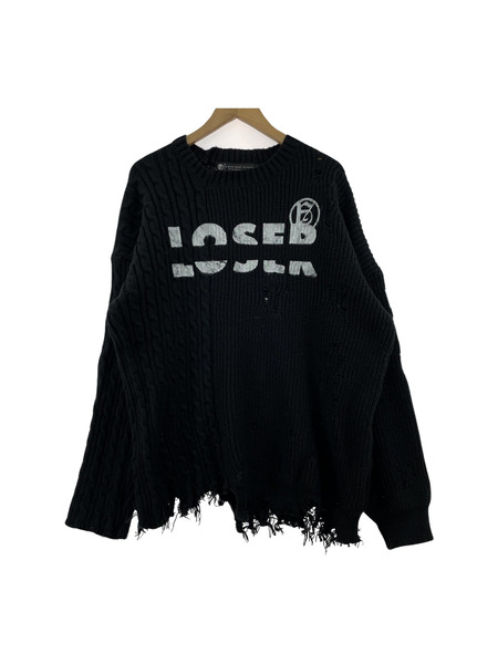 A GOOD BAD INFLUENCE LOSER LOGO KNIT スウェット (M)[値下]