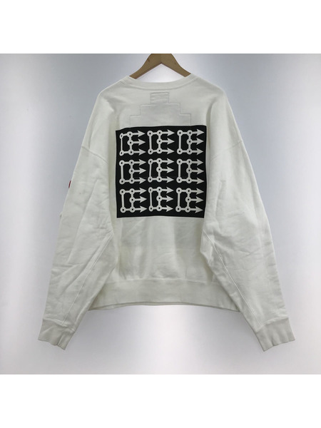 C.E L/S DEGRADATION CREW NECK スウェット WHT (XL)