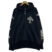 A&G クロス×フレアモチーフ スウェットジップパーカー M ブラック
