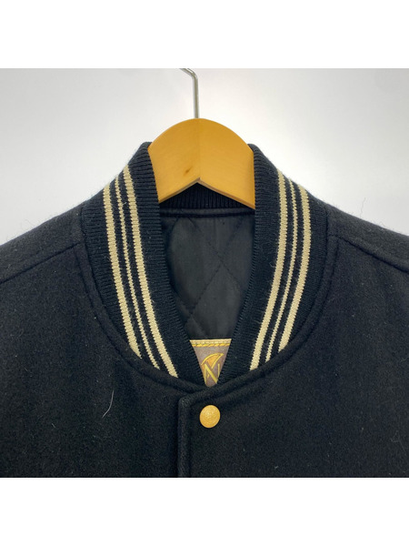 フライトジャケット PEYTONPLACE/スタジャン/BLK/BEG/M